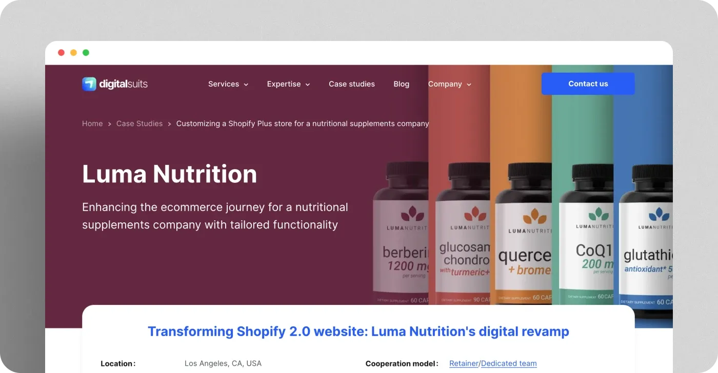 Luma Nutrition DigitalSuits' case study Luma Nutrition DigitalSuits' case study