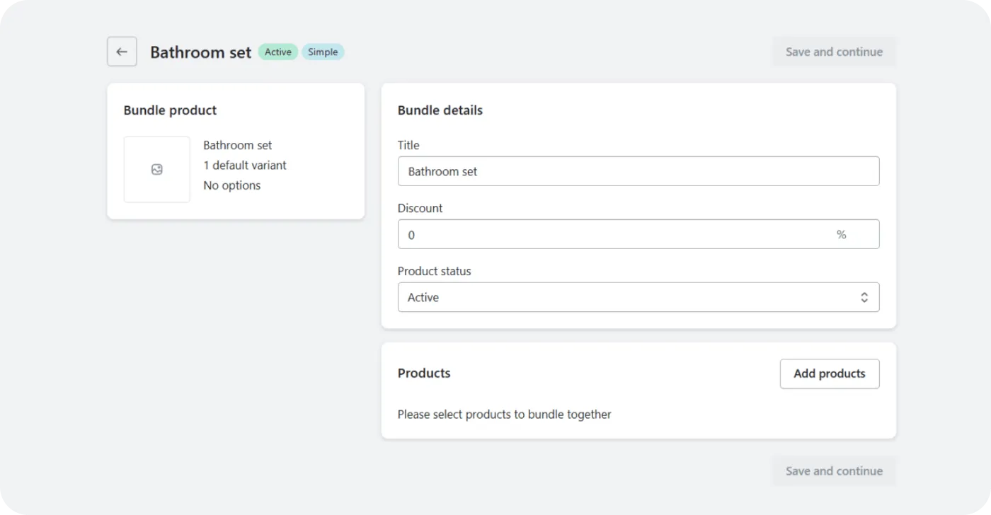 Name your bundle and set the Active status Name your bundle and set the Active status