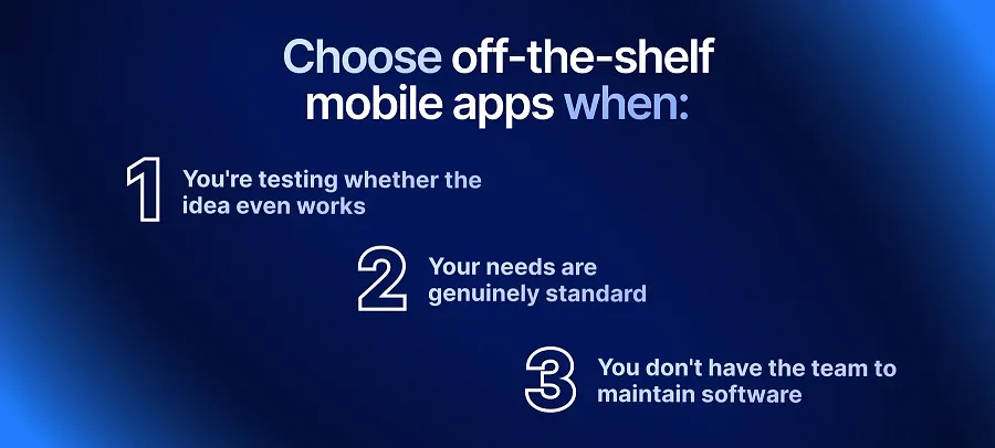 When do you need off-the-shelf apps