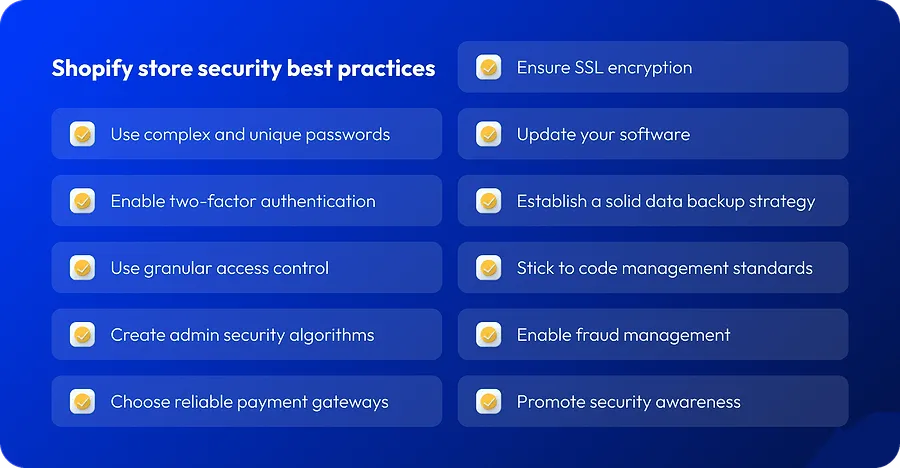 Shopify store security best practices