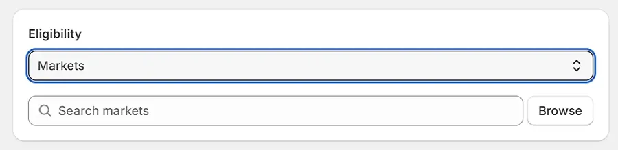 Discounts can now be limited to specific markets Discounts can now be limited to specific markets