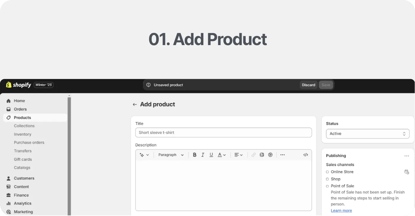 Click Add Product and enter a title and description for your bundle Click Add Product and enter a title and description for your bundle