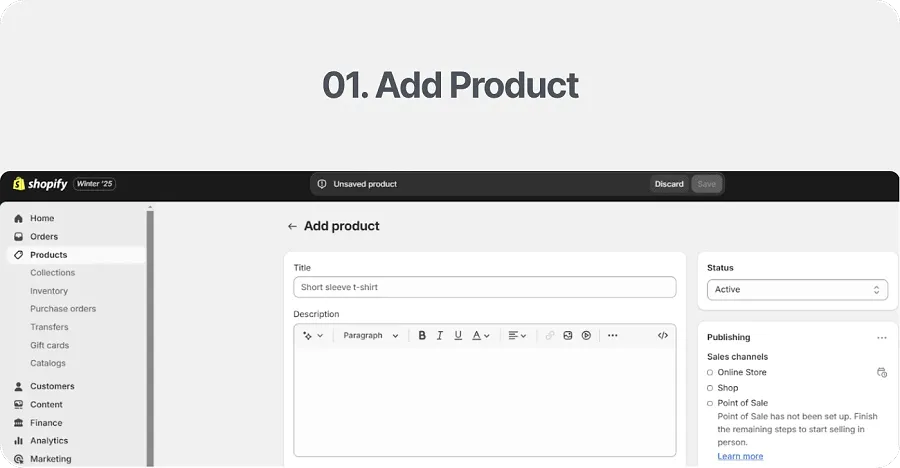 Click Add Product and enter a title and description for your bundle