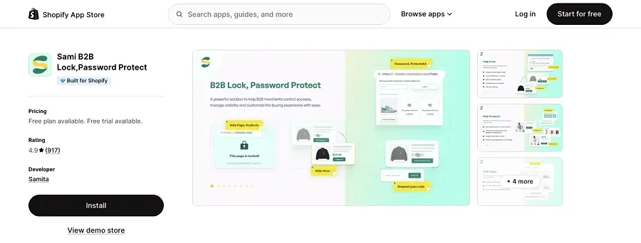 Best wholesale app for Shopify - Sami B2B Lock, Password Protect Best wholesale app for Shopify - Sami B2B Lock, Password Protect
