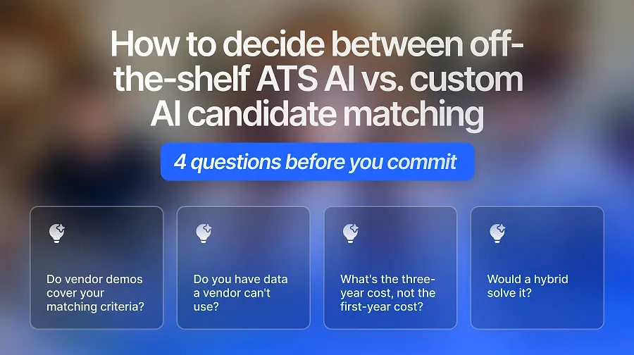  4 questions to decide between off-the-shelf ATS AI and custom AI candidate matching