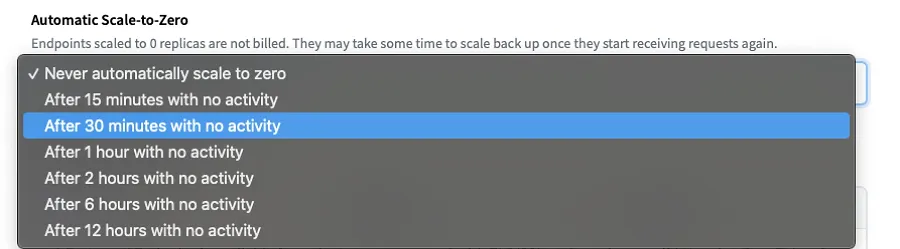 Apply or leave the Automatic Scale-to-Zero setting as is