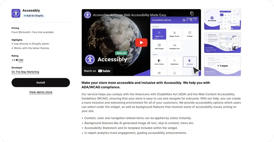 Accessibly Shopify app