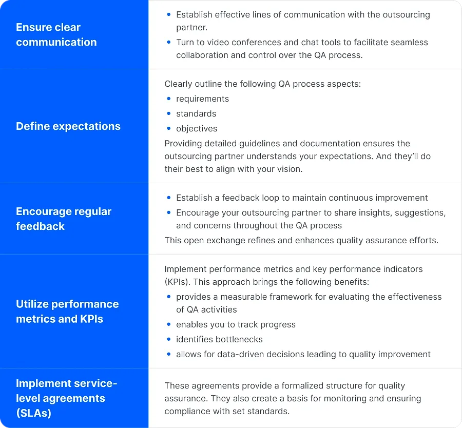Addressing common concerns: quality and control