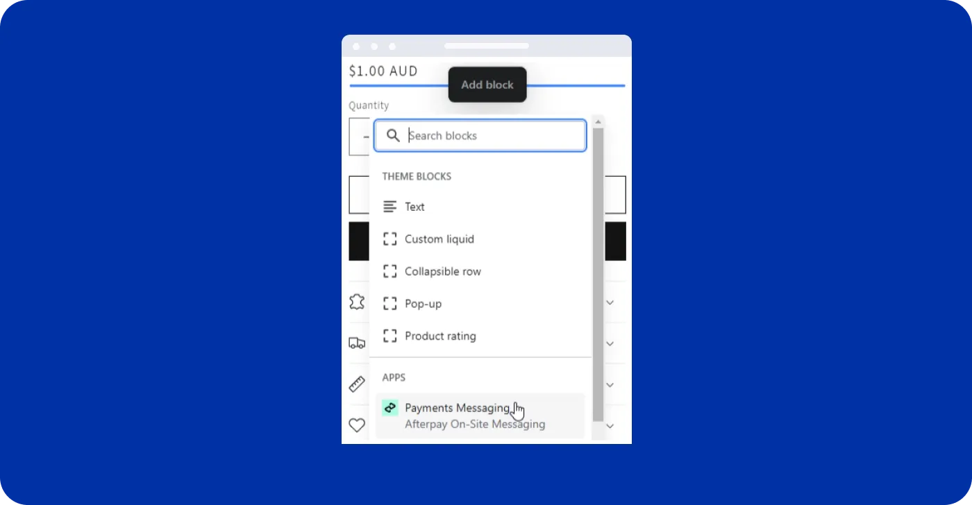 Afterpay messaging on Shopify Afterpay messaging on Shopify