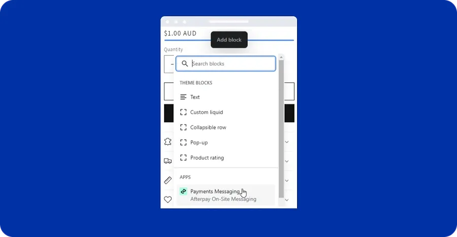 Afterpay messaging on Shopify Afterpay messaging on Shopify