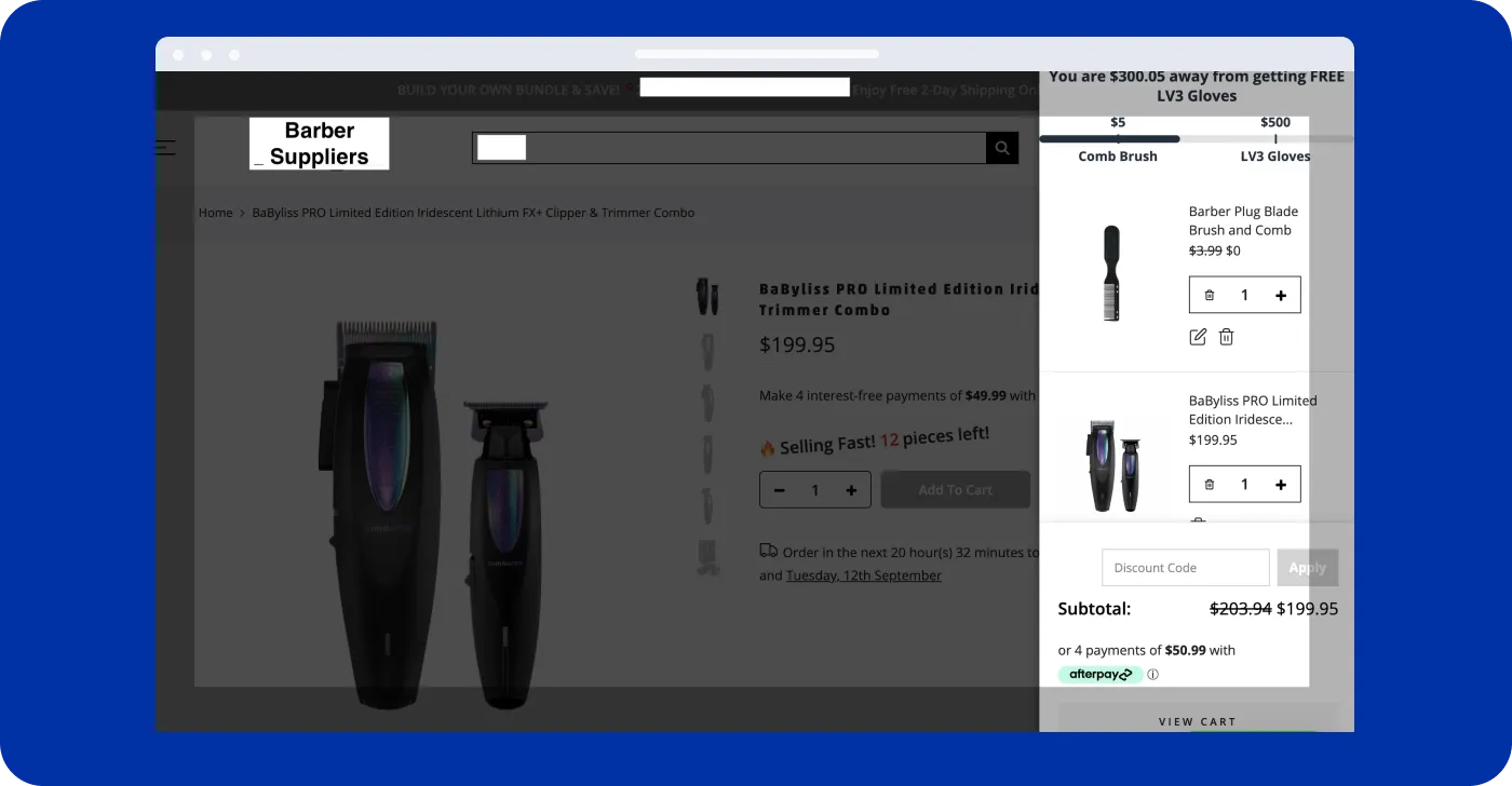 Afterpay in the dynamic Shopify cart Afterpay in the dynamic Shopify cart