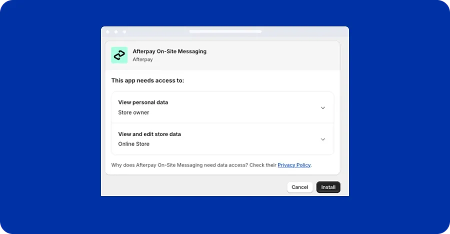 Afterpay to Shopify setup Afterpay to Shopify setup