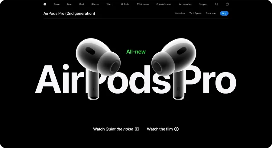 Apple website uses morphing animation