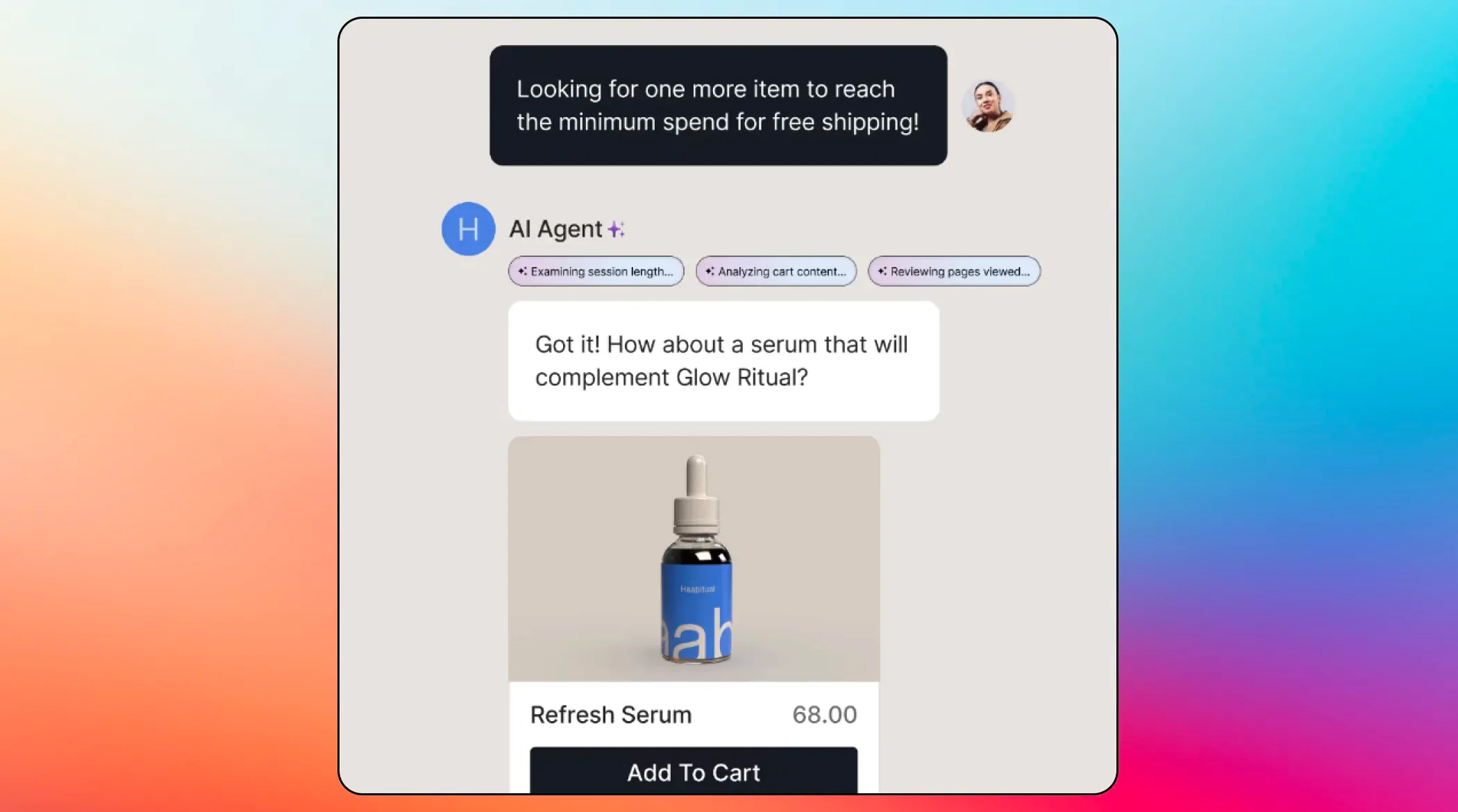 An example of a contextual upsell by the Gorgias AI agent An example of a contextual upsell by the Gorgias AI agent