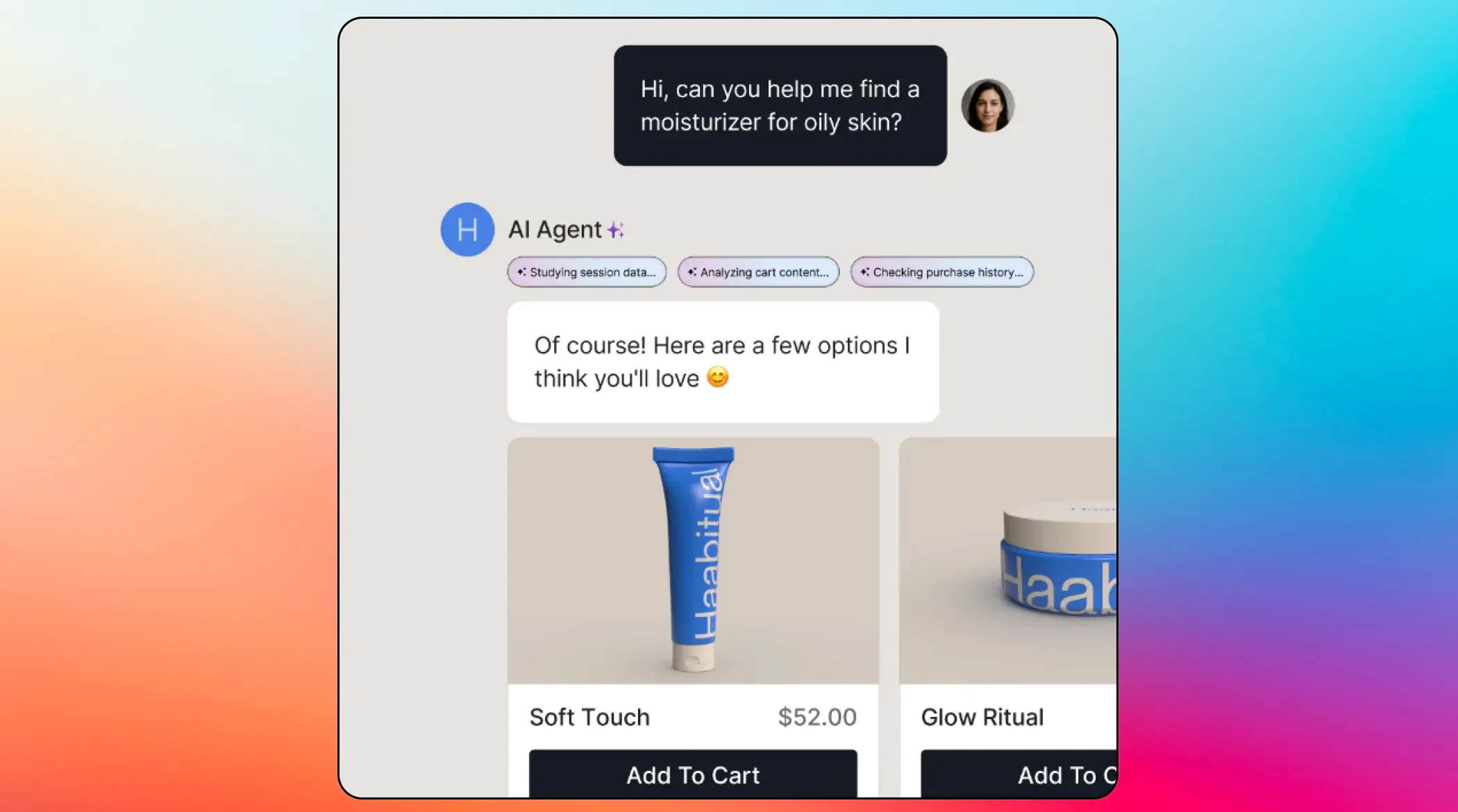 An example of a response from the shopping AI-powered assistant by Gorgias An example of a response from the shopping AI-powered assistant by Gorgias
