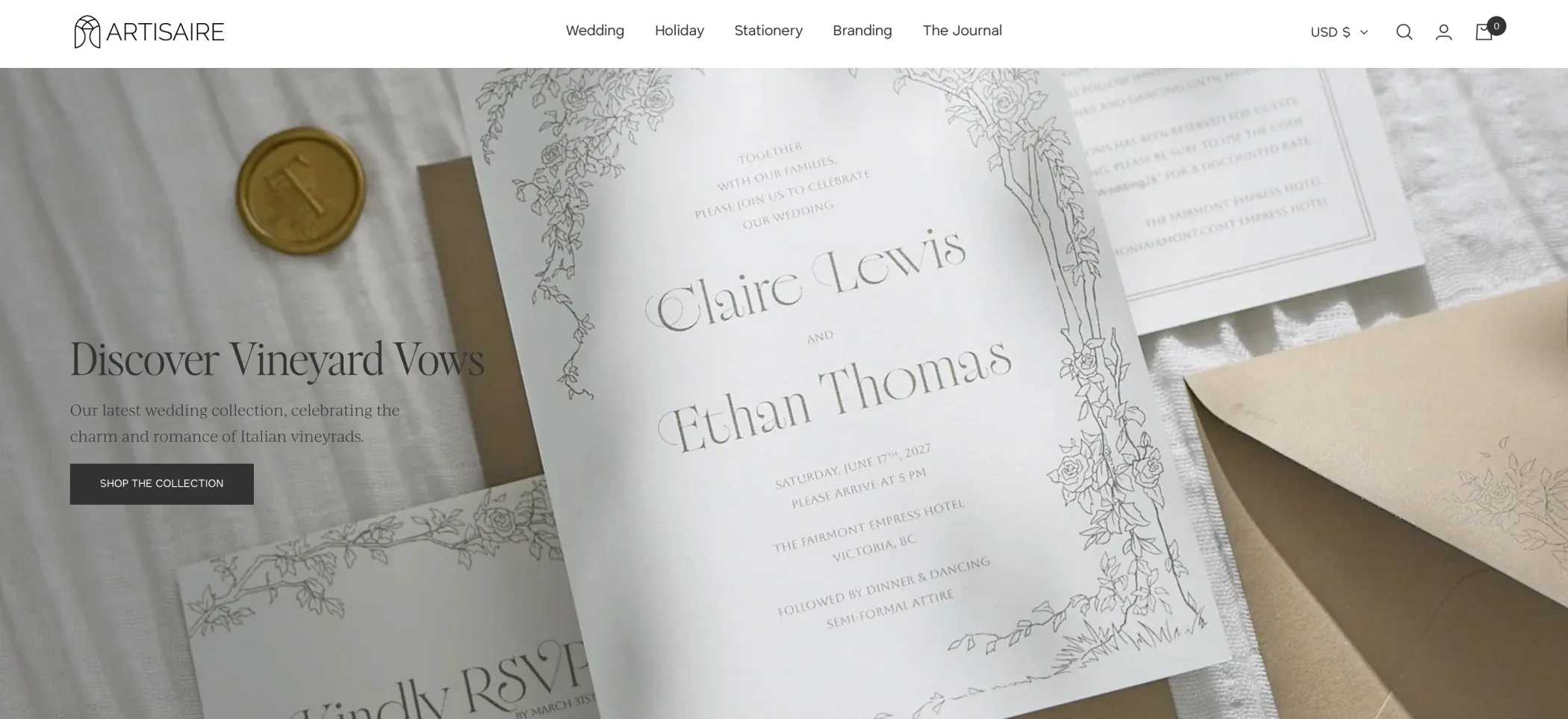 Artisaire - Stationery B2B Shopify store