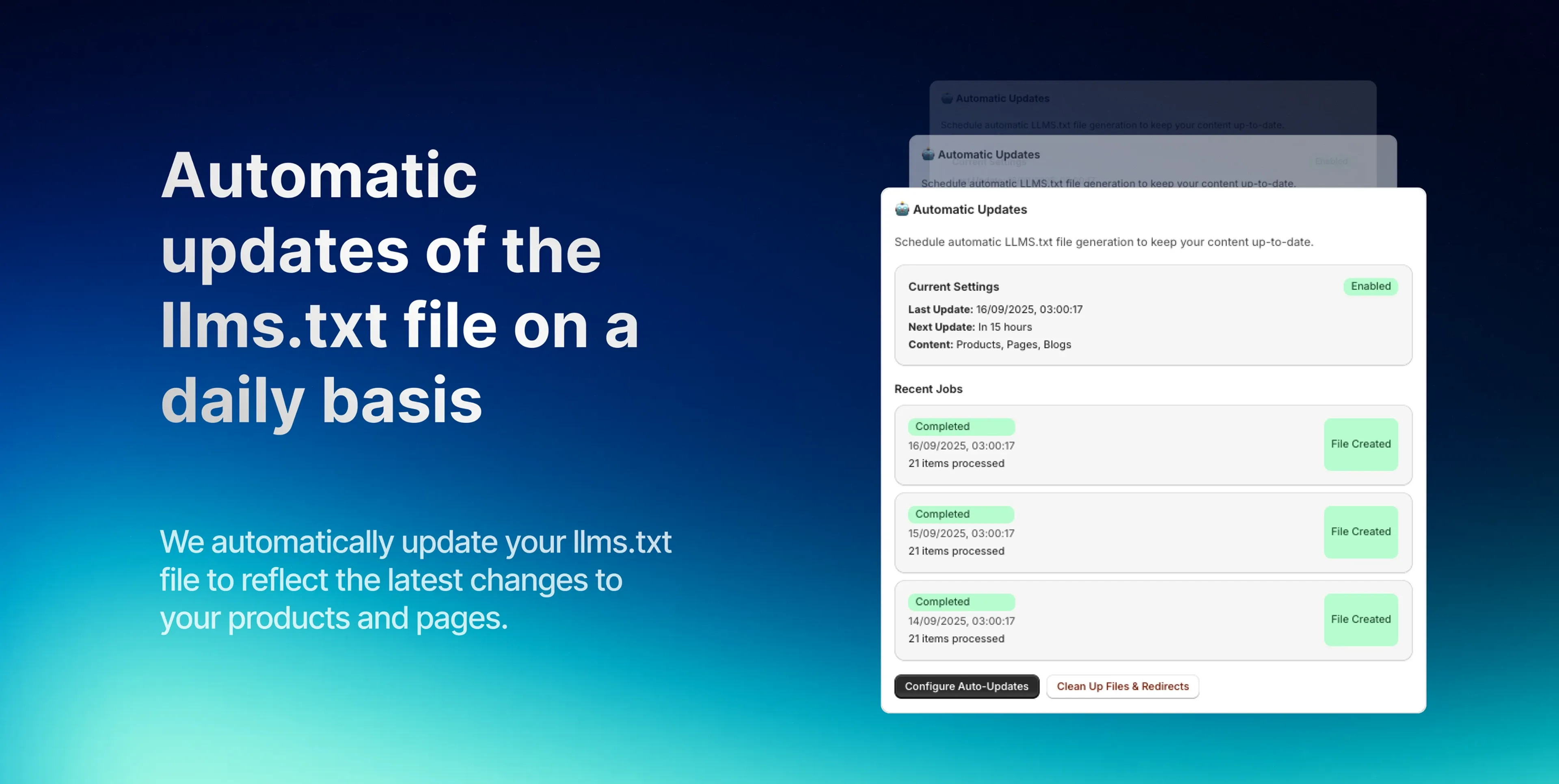 Automatic updates of an llms file Automatic updates of an llms file