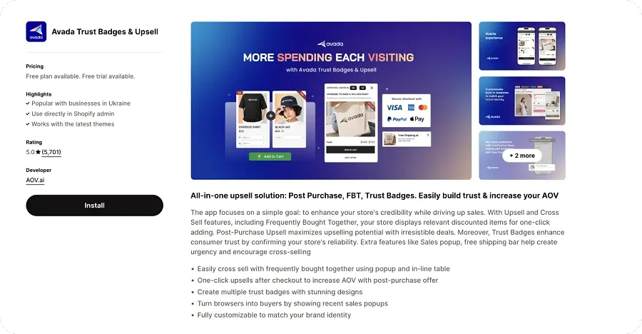  Avada - upsell and cross-sell, badges and icons
