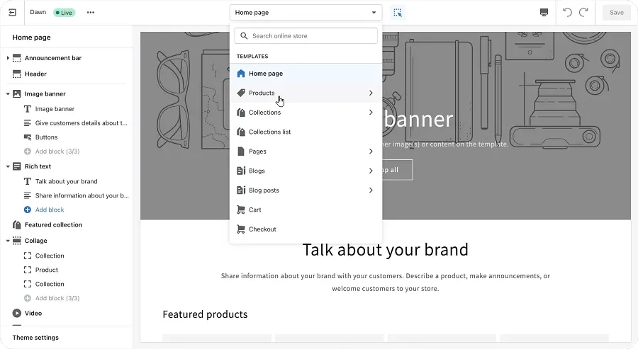 Built-in Shopify theme_2