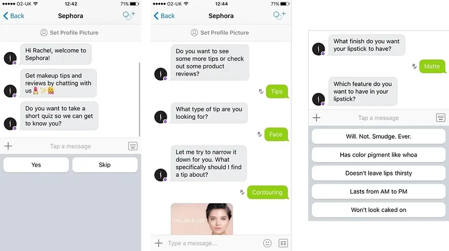 Conversational commerce by Sephora