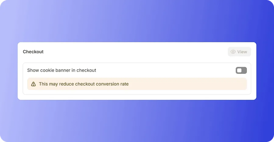 Cookie banner at checkout Cookie banner at checkout