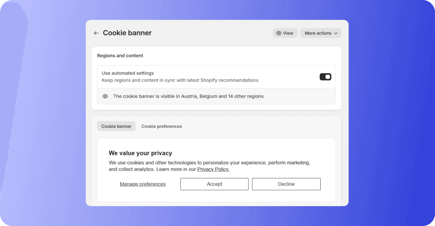 Cookie consent banner