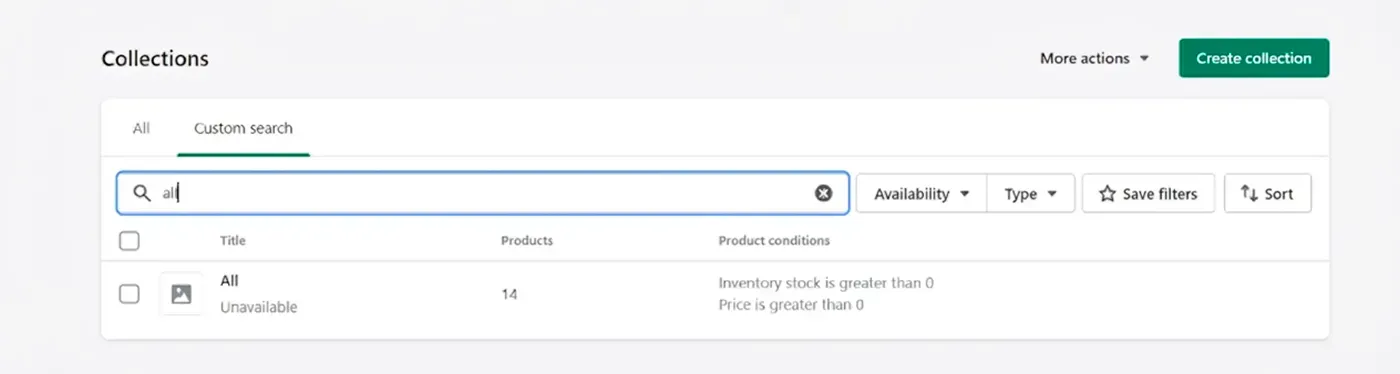 Create the Shopify collection page