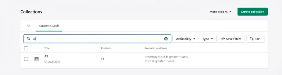 Create the Shopify collection page