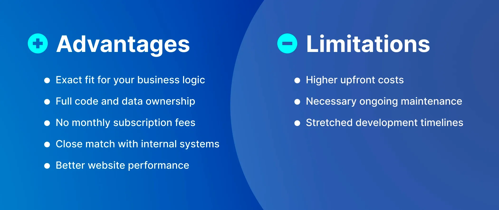 Custom app benefits and limitations