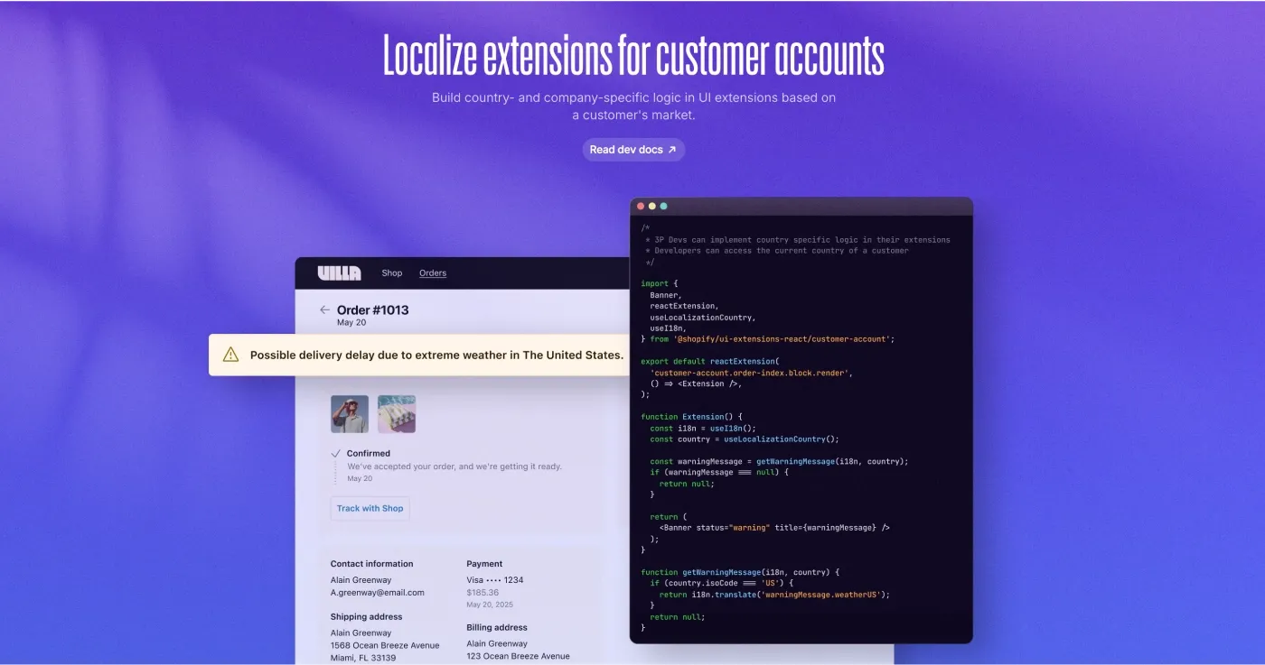 Customer-specific extensions Customer-specific extensions