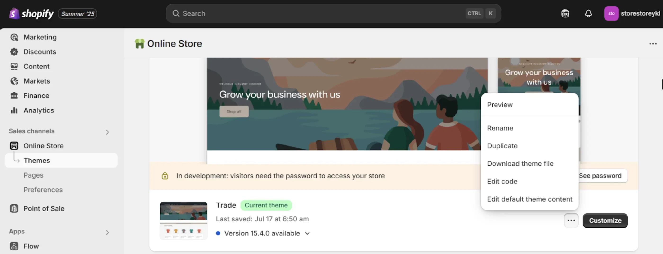 Edit default theme content
