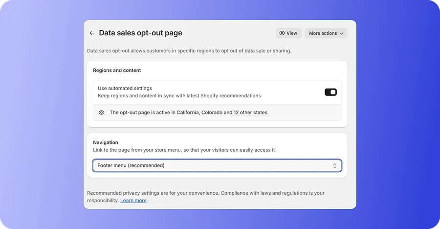 Data sales opt-out page Data sales opt-out page