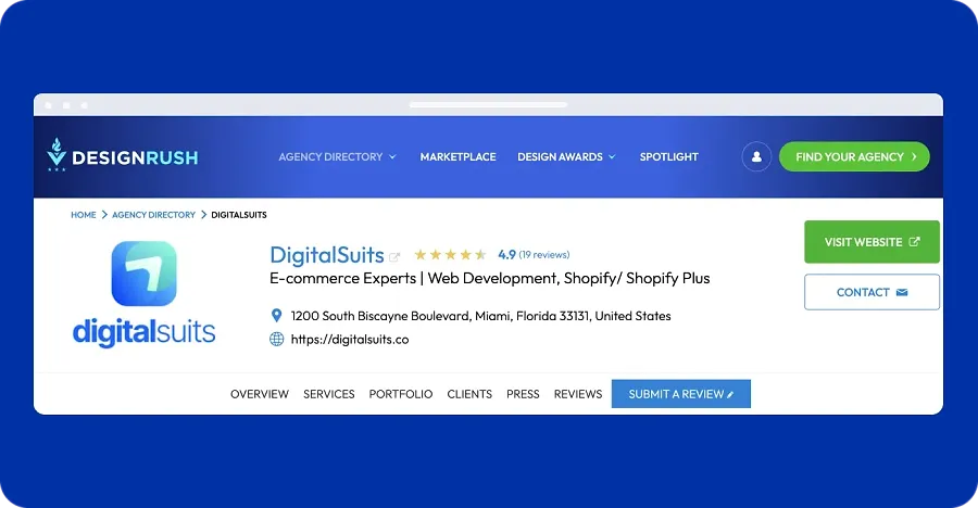 DigitalSuits’ profile on DesignRush