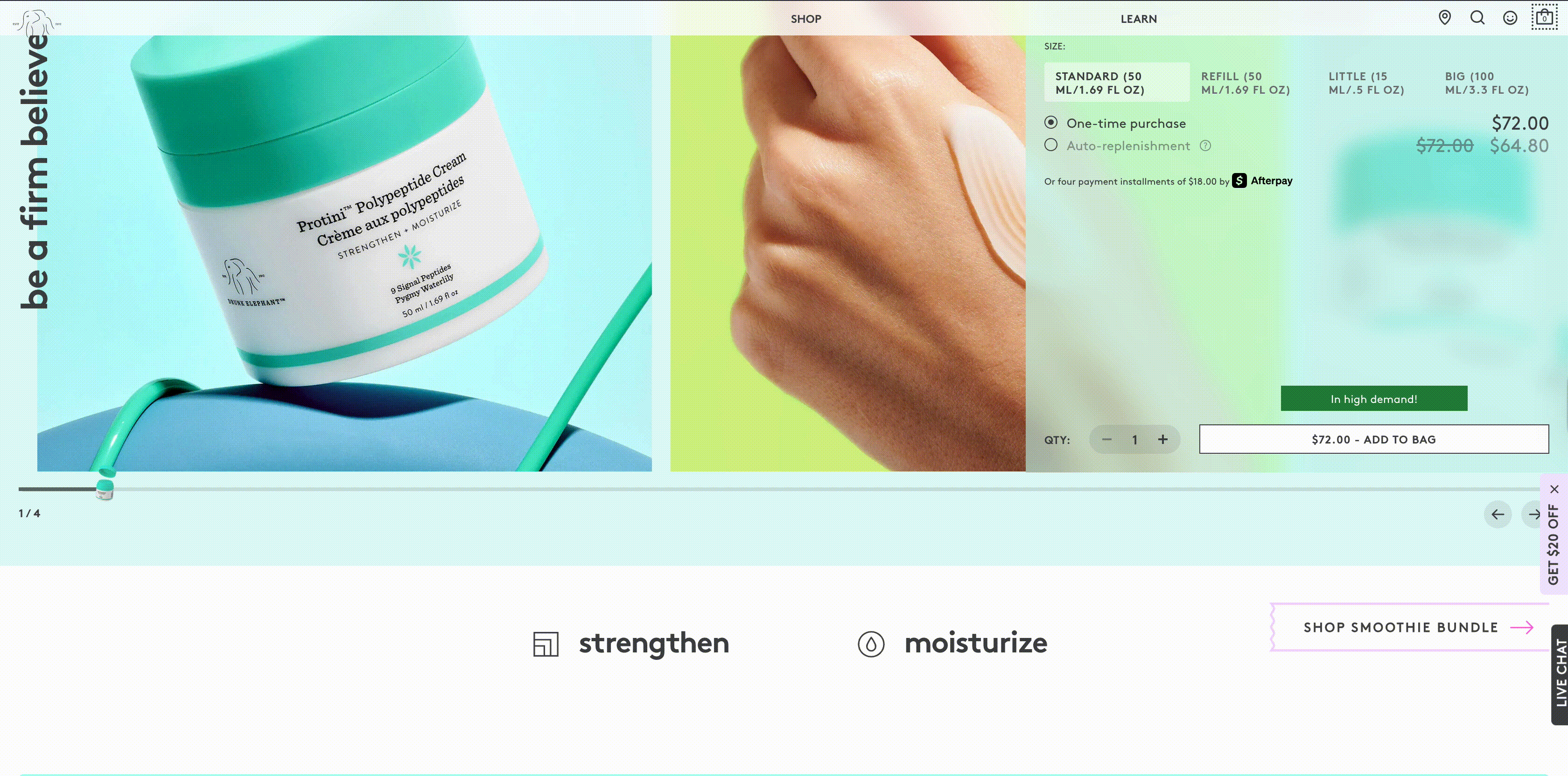 Drunk Elephant custom bundle feature on PDP