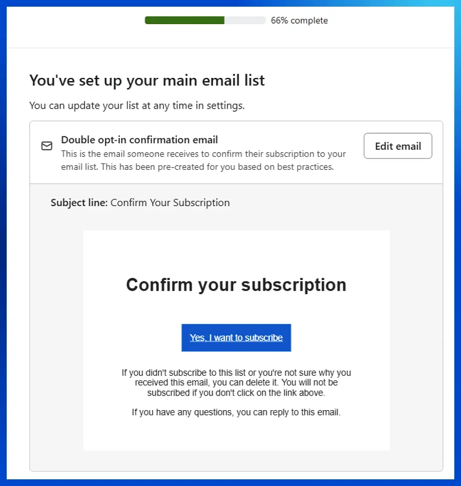 Edit the confirmation email Edit the confirmation email