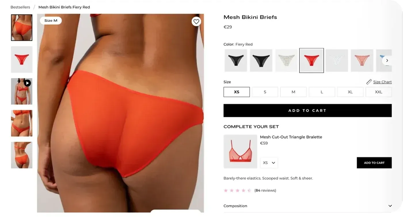 For Understatement, we implemented size filters to improve customer satisfaction