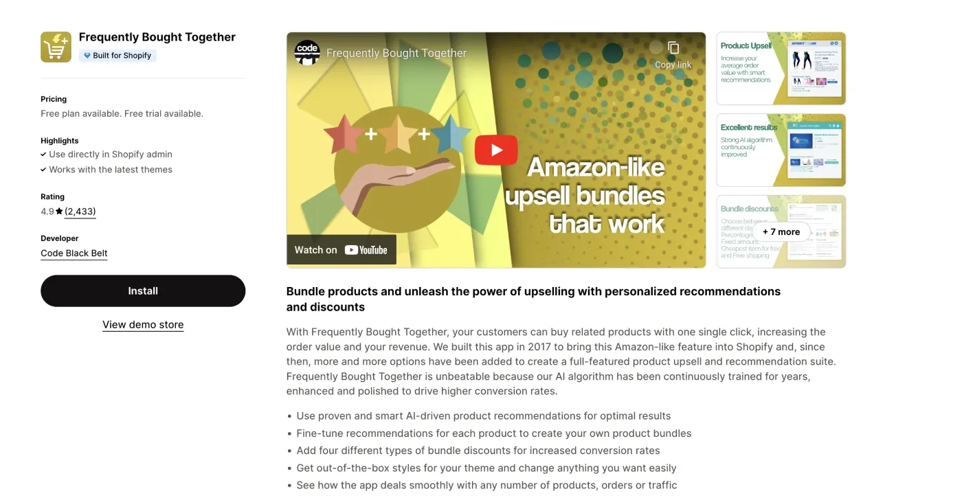 Frequently Bought Together for effective upsell and cross-sell Frequently Bought Together for effective upsell and cross-sell