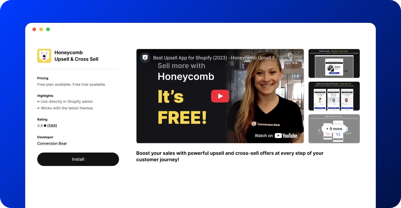 Honeycomb Upsell and Cross Sell