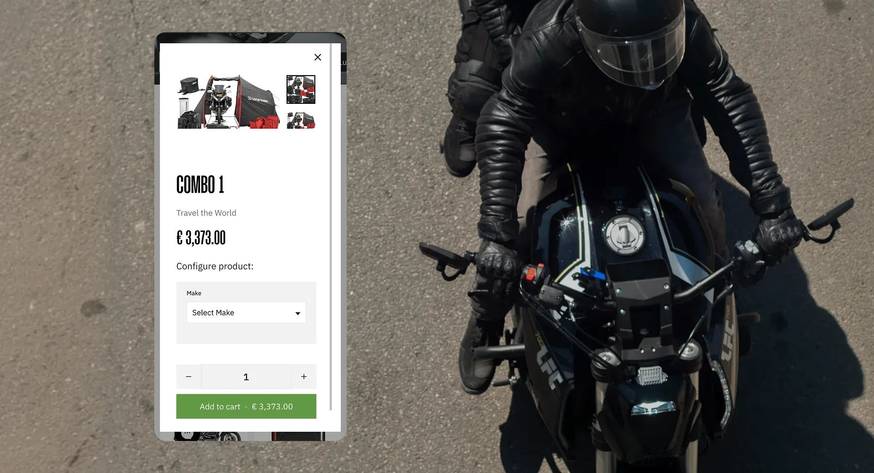 DigitalSuits cooperation with Lone Rider - motorcycle equipment store on Shopify