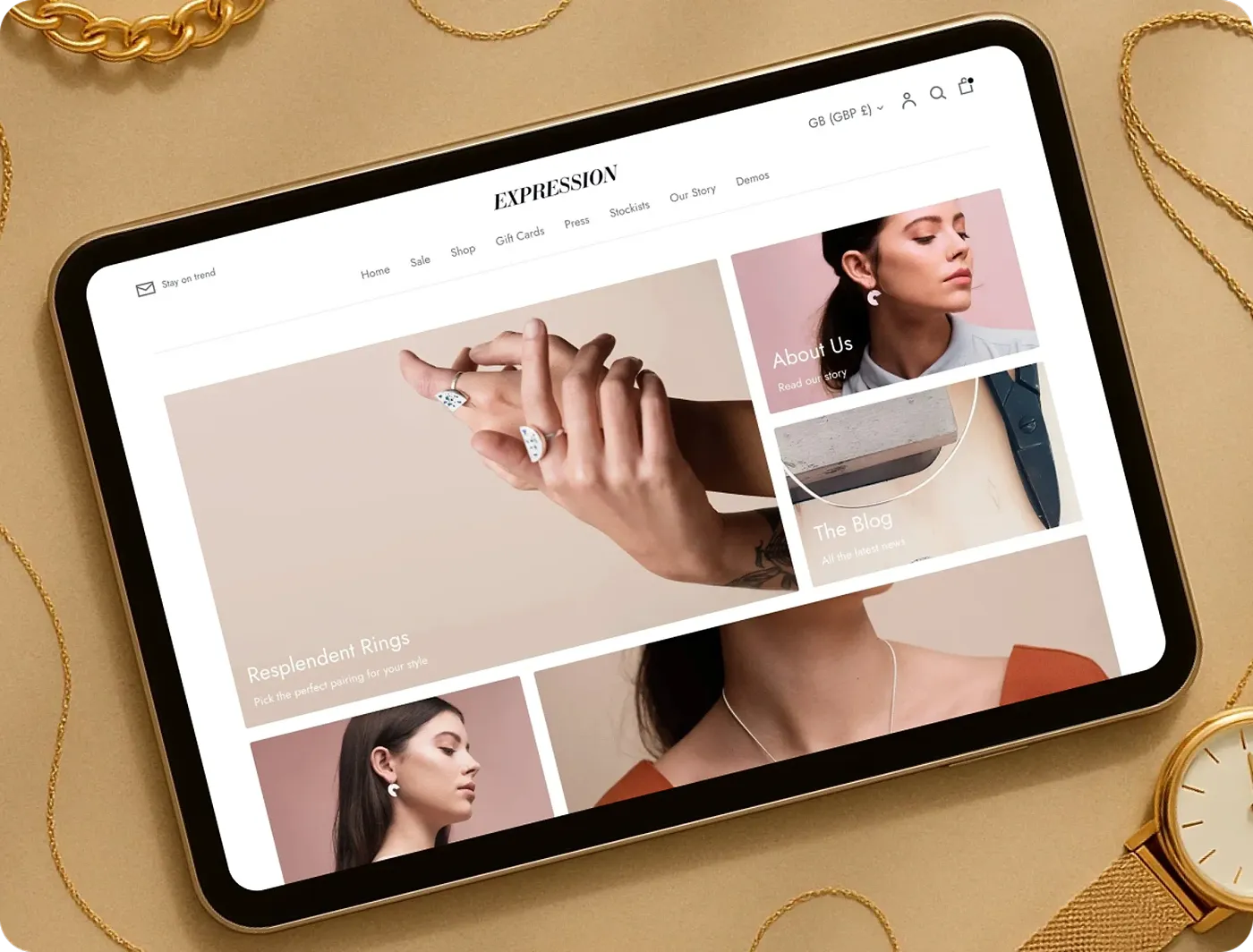 Jewelry store website development features