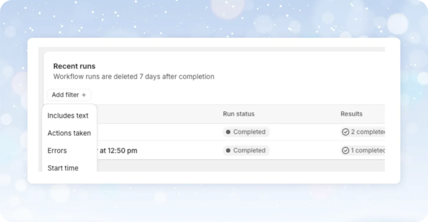 Improved Shopify Flow workflow runs Improved Shopify Flow workflow runs