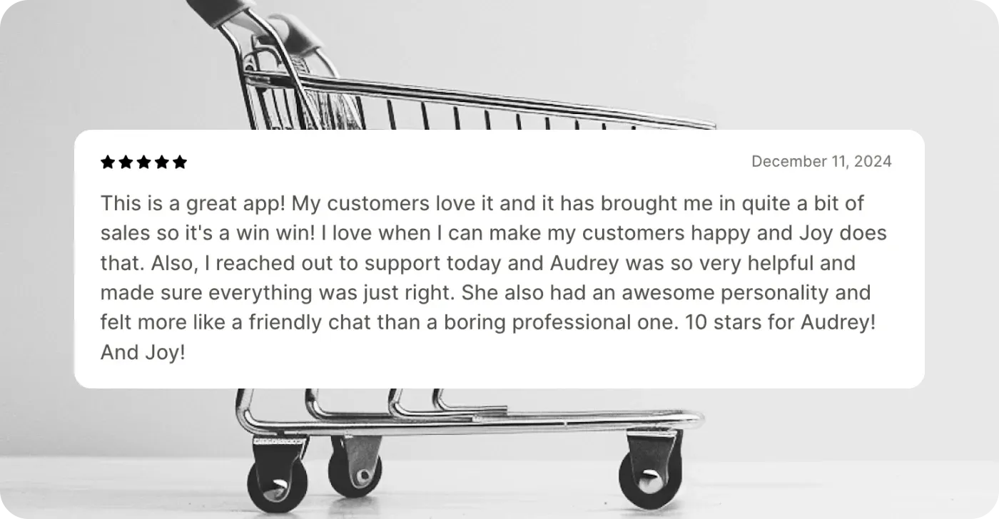 Joy Customer review