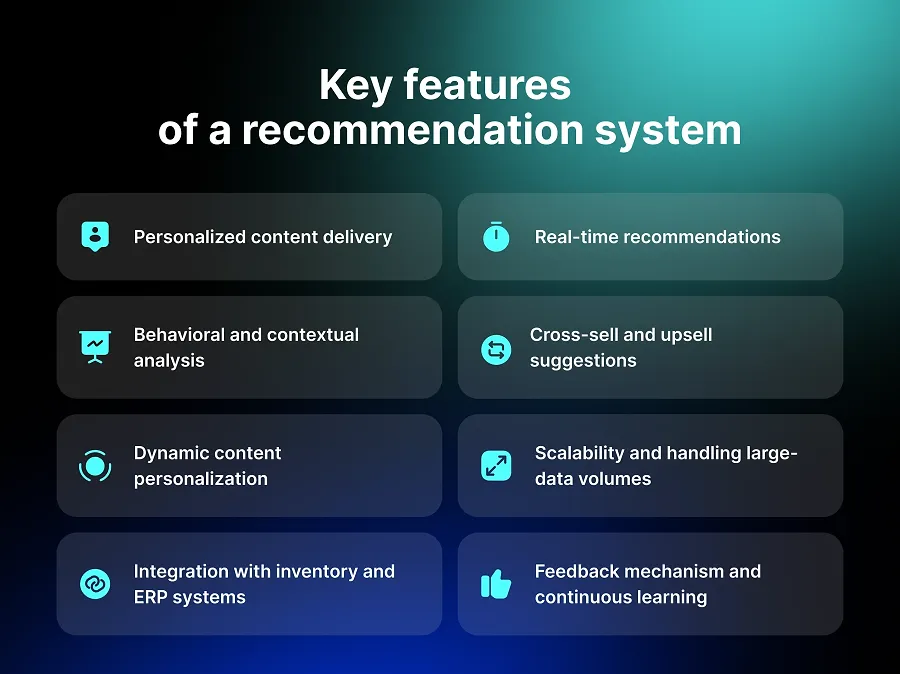 Key features of a recommendation system