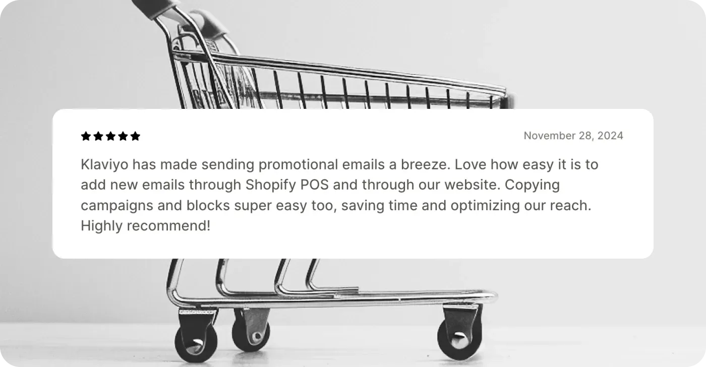 Klaviyo Customer review