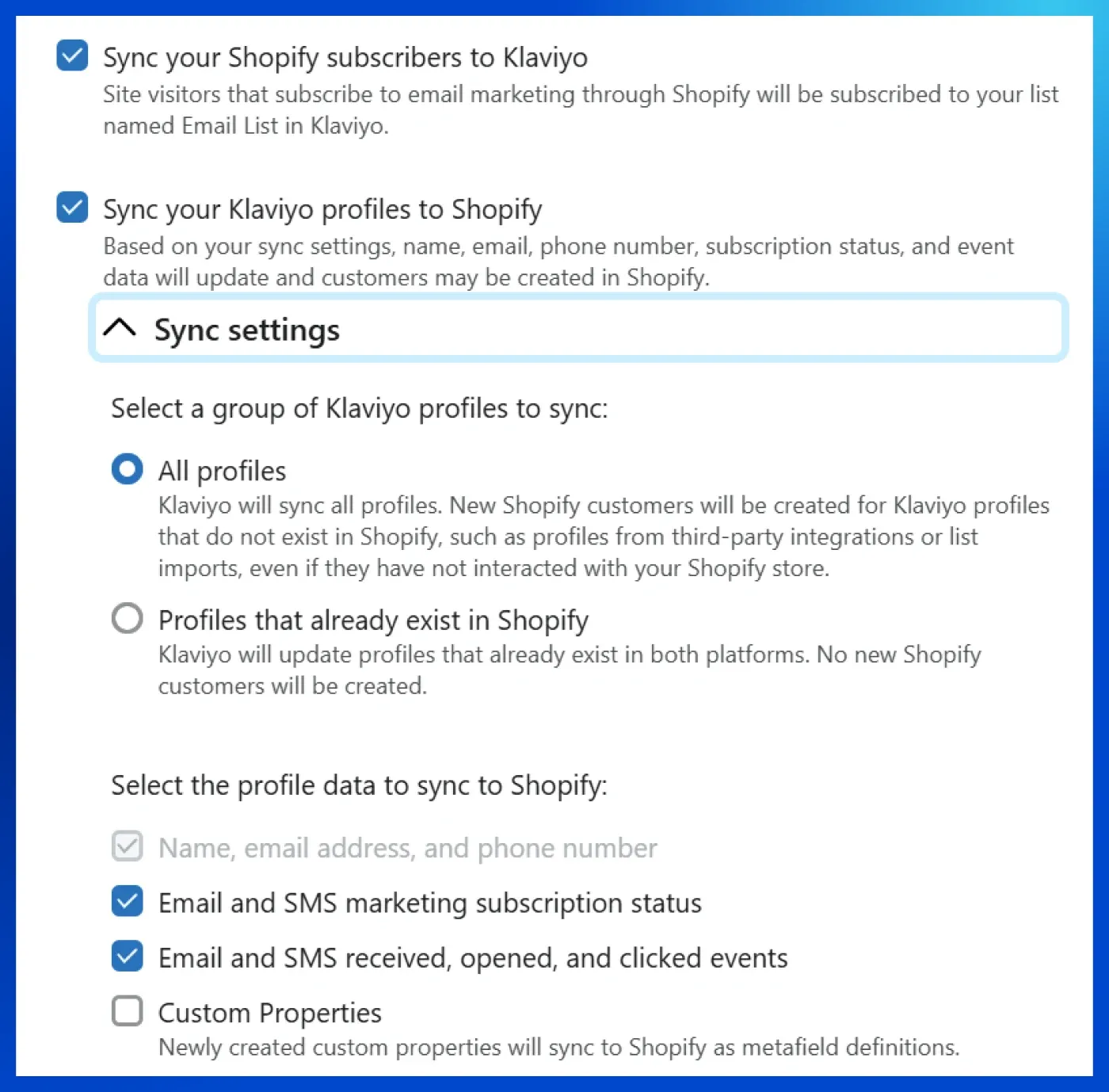 Klaviyo installation