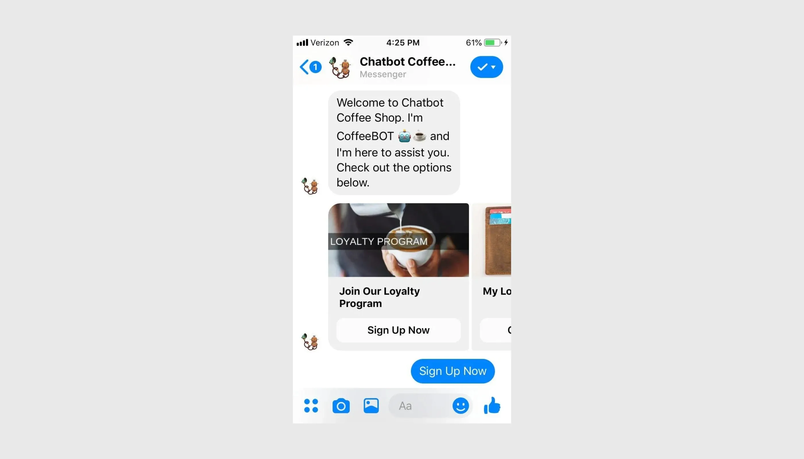 Loyalty program AI chatbot example