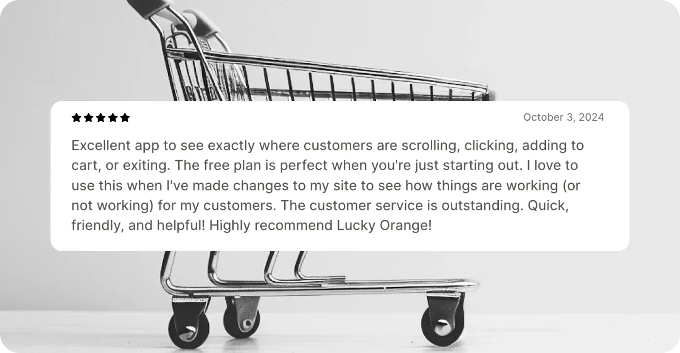Lucky Orange Customer review