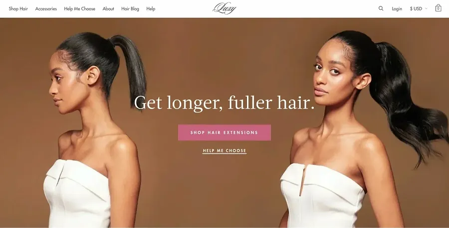 Luxy Hair Shopify store