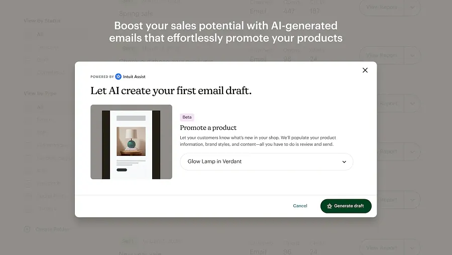 Mailchimp Shopify app for email and SMS marketing