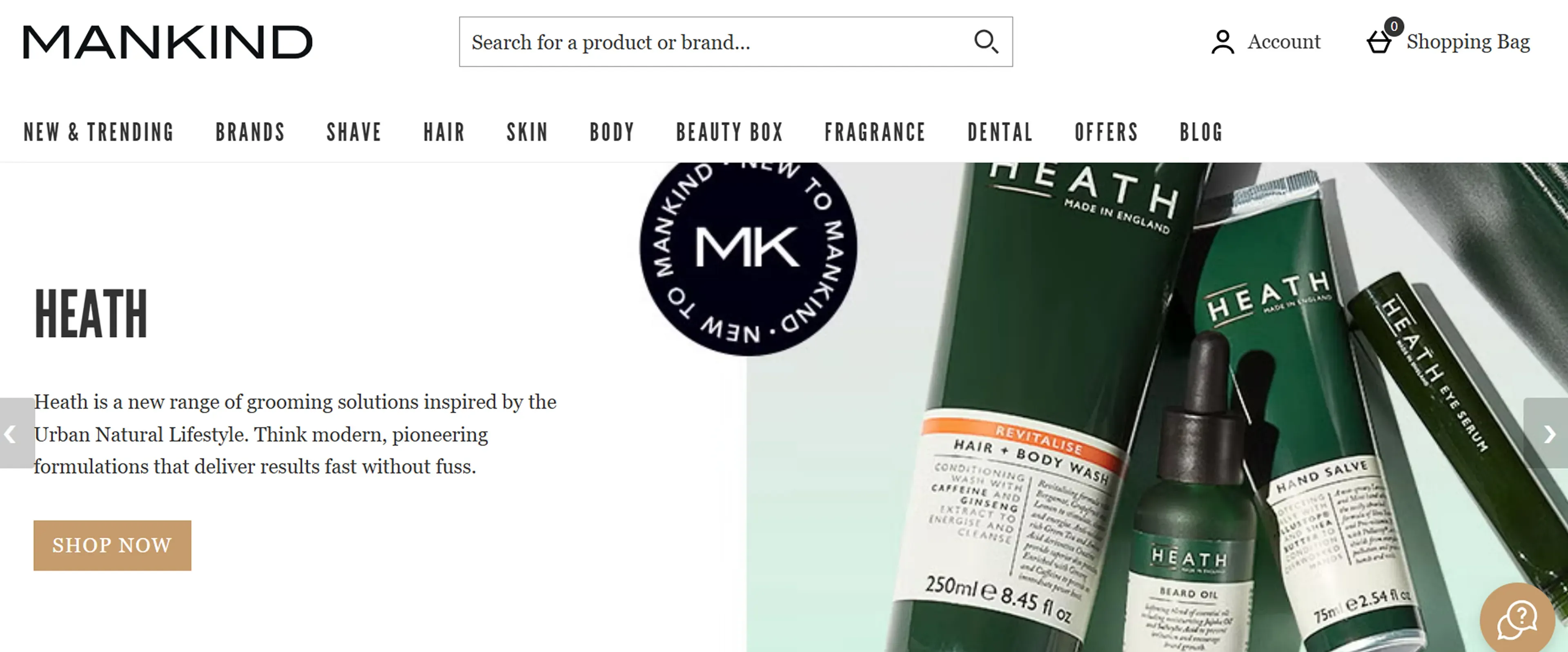 Mankind Shopify beauty store